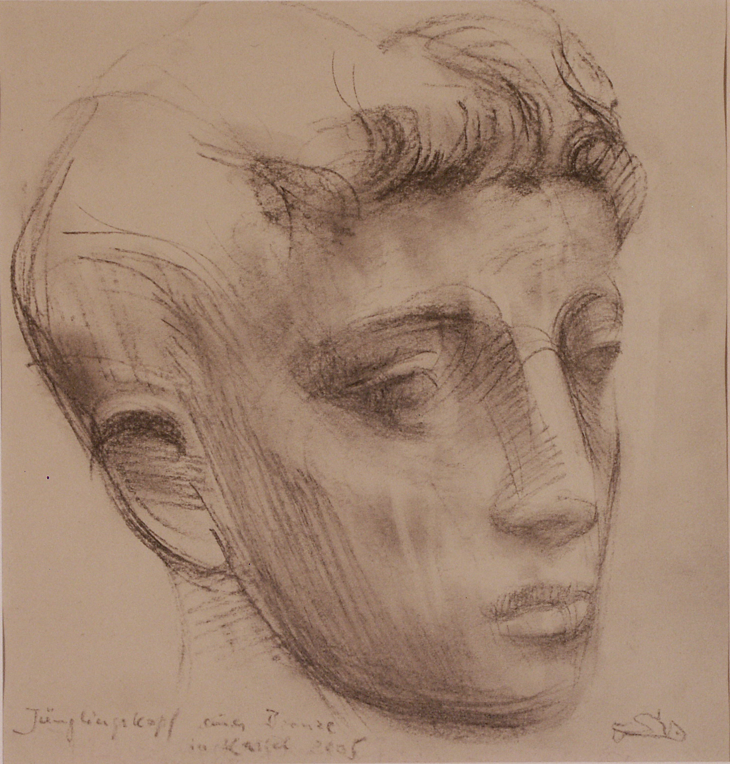 Bronzejüngling als Jubiläumsgabe der Aktionäre der Preussischen Elektrizitäts AG Kassel