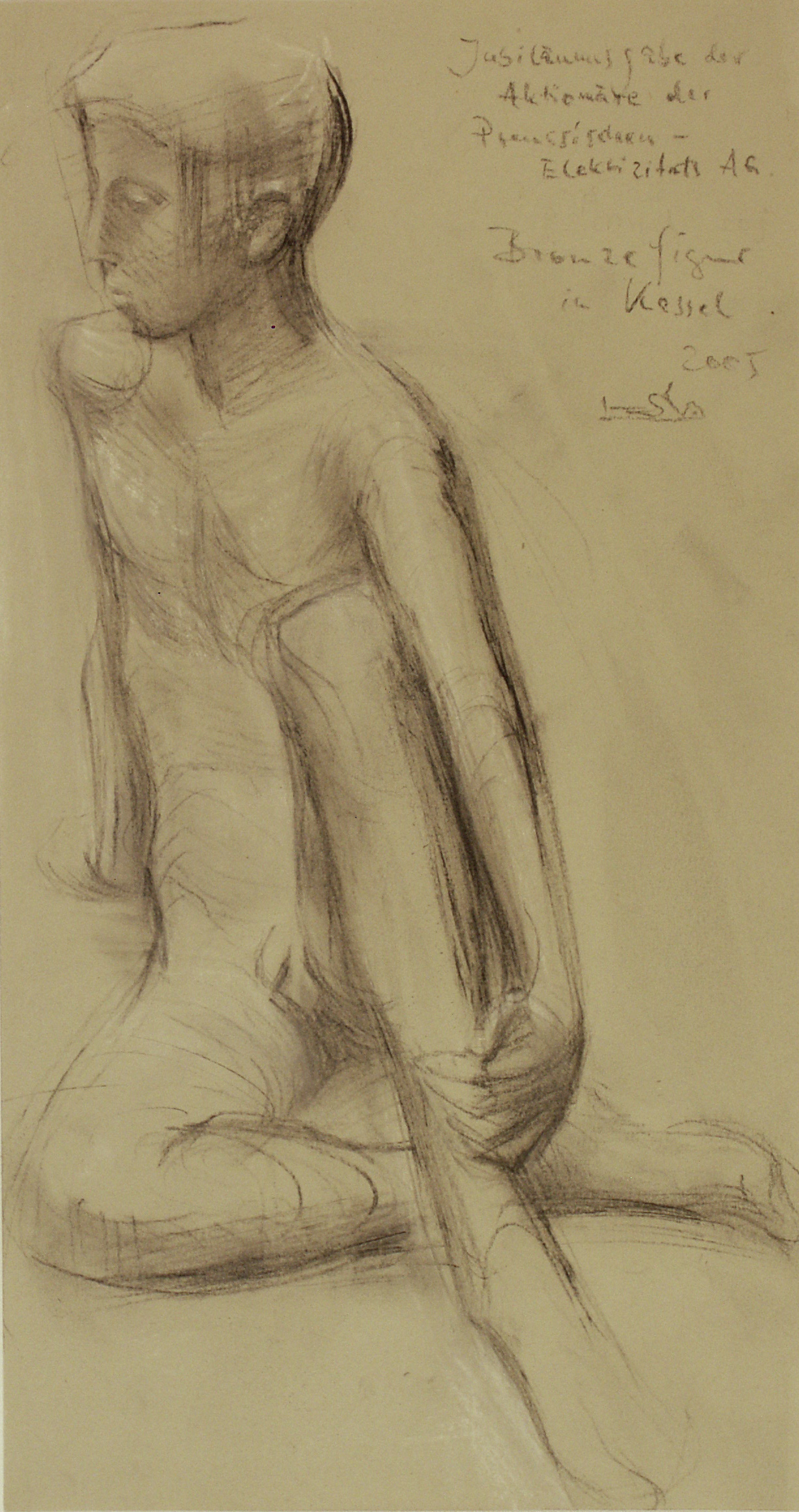 Bronzejüngling als Jubiläumsgabe der Aktionäre der Preussischen Elektrizitäts AG Kassel