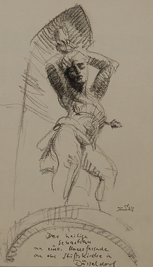 Figur an der Stiftskirche zu Düsseldorf