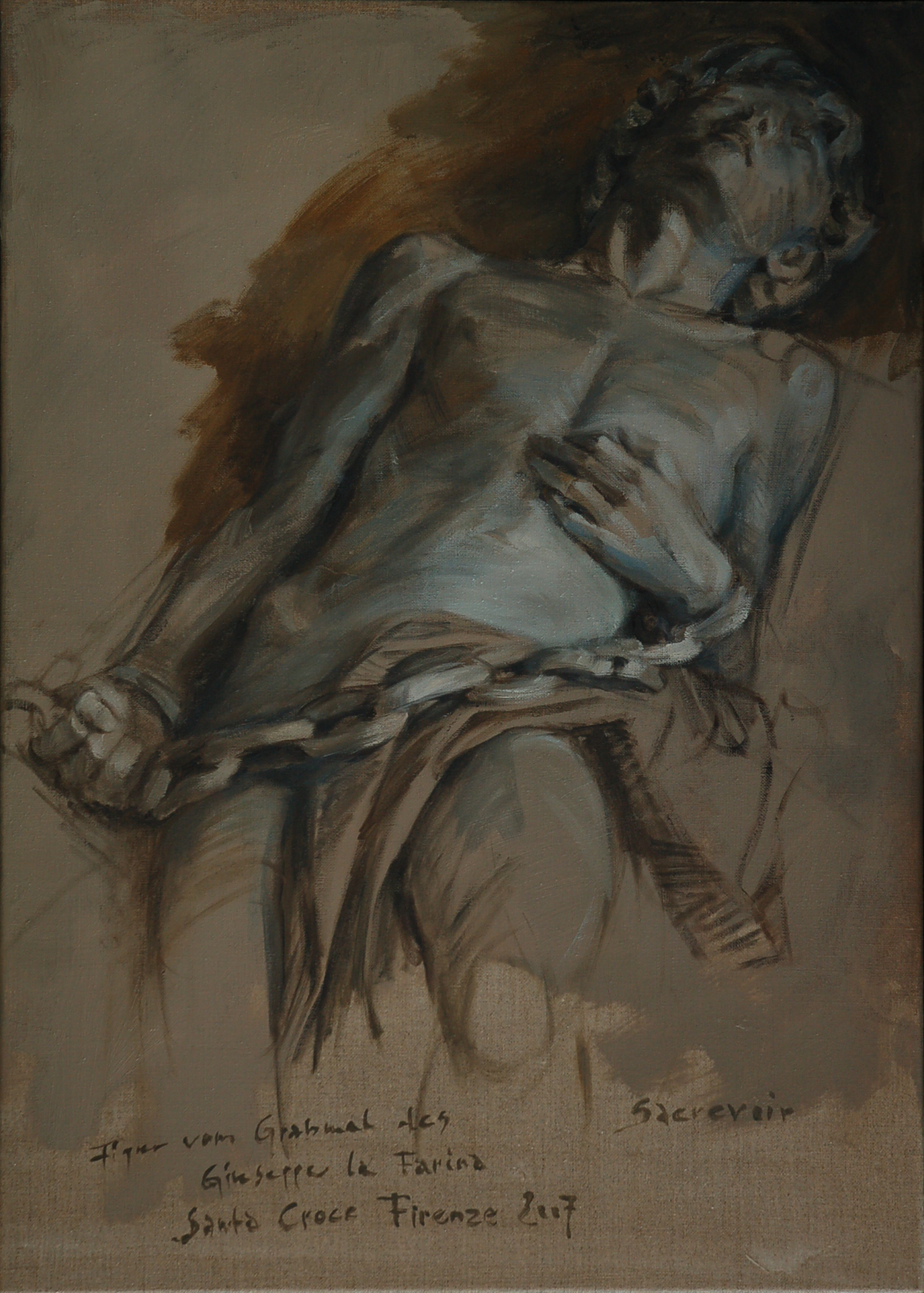 Figur vom Grabmal des Giuseppe la Farina , Santa Croce Florenz