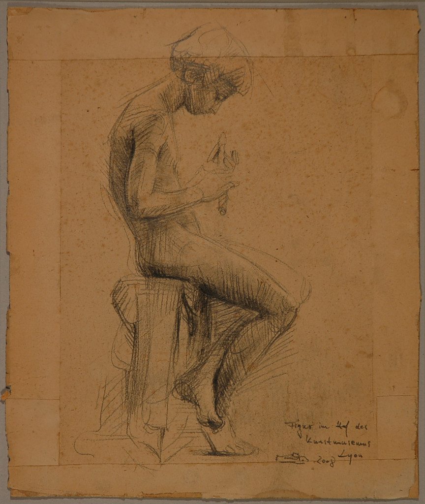 Figur im Hof des Kunstmuseums Lyon